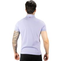 Camisa Polo Forum Roxa Listra Branca