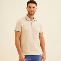 Camisa Polo Forum Triple Line Ve26 Bege Masculino Camisa Polo Forum Triple Line Ve26 Bege Masculino