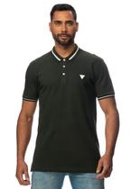 Camisa Polo Friso Gola Guess Verde Escuro