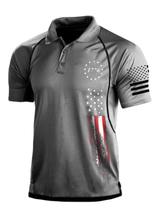 Camisa polo HARGLESMAN 1776 Dia da Independência com estampa da bandeira americana