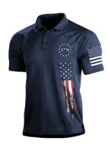 Camisa polo HARGLESMAN masculina Quick Dry Tactical 1776 Navy M