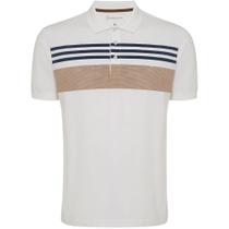 Camisa Polo Individual Listras In24 Off White Masculino