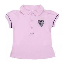 Camisa Polo Infantil Atlético MG Rosa Oficial