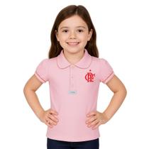 Camisa Polo Infantil Flamengo Rosa Oficial