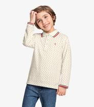 Camisa Polo Infantil Manga Longa Trick Nick Bege