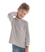 Camisa Polo Infantil Manga Longa Trick Nick Cinza