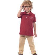 Camisa Pólo Infantil Menino Malha Hype Vermelho - Angerô Camisa Pólo Infantil Menino Malha Hype Vermelho - Angerô