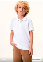 Camisa polo infantil menino manga curta em piquet - branco