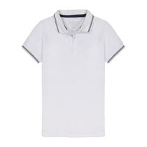 Camisa Polo Infantil Menino Ogochi Branca Lista na Gola Camisa Polo Infantil Menino Ogochi Branca Lista na Gola