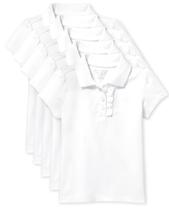 Camisa polo infantil The Children's Place para bebês e meninas branca, pacote com 5 unidades