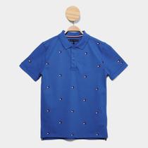 Camisa Polo Infantil Tommy Hilfiger All Over Print Flag Menino