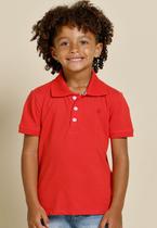 Camisa Polo Infantil Vermelho Banana Danger