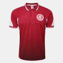 Camisa Polo Internacional Lettering Masculina - Vermelho e Branco