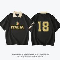 Camisa Polo Itália No.18 - Gola Contrastante e Ajuste Confortável para Jovens
