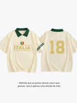 Camisa Polo Itália No.18 - Gola Contrastante e Ajuste Confortável para Jovens