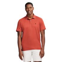 Camisa Polo IZOD de Manga Corta Interlock para Hombre en Color Henna Quemada