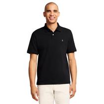 Camisa Polo IZOD de Manga Corta Interlock para Hombre Negra Camisa Polo IZOD de Manga Corta Interlock para Hombre Negra