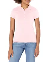 Camisa polo IZOD de manga curta Interlock, uniforme escolar feminino