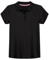 Camisa polo IZOD Girls Big Kid School Uniform preta tamanho 7 Camisa polo IZOD Girls Big Kid School Uniform preta tamanho 7