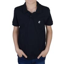 Camisa Polo Juvenil Masculina Applicato Piquet Básica Preta