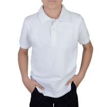 Camisa Polo Juvenil Masculina King&Joe Piquet Branca - PO00 Camisa Polo Juvenil Masculina King&Joe Piquet Branca - PO00