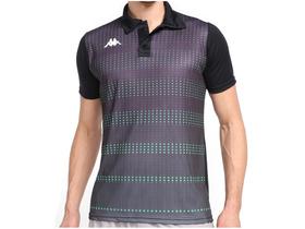 Camisa Polo Kappa Donatello Manga Curta Preta