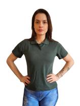 Camisa Polo Lisa Feminina Baby Look Piquet Uniforme