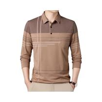 Camisa Polo Listrada De Manga Longa Masculina Com Gola Moda Casual Primavera Outono Tops Soltos Camisa Polo Listrada De Manga Longa Masculina Com Gola Moda Casual Primavera Outono Tops Soltos