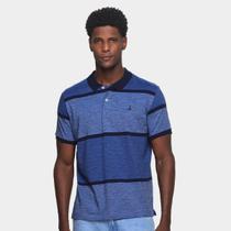 Camisa Polo Lucky Sailing Meia Malha Listrada Masculina