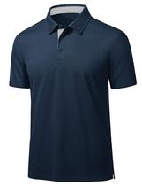Camisa polo MAGCOMSEN para homens de manga curta azul marinho Camisa polo MAGCOMSEN para homens de manga curta azul marinho