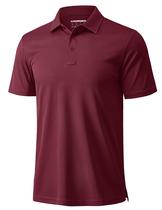 Camisa polo MAGCOMSEN para homens Quick Dry Wine Red 2XL
