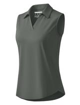Camisa polo MAGCOMSEN sem mangas Quick Dry UPF 50+ para mulheres