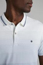 Camisa Polo Malha Comfort - Creme / Azul Petróleo