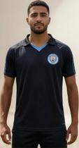 Camisa Polo Manchester City Preto Com Detalhes Celeste