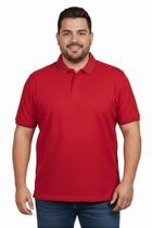 Camisa Polo Manga Curta Essencial Piquet com Elastano na Cor Carmim da Dockston