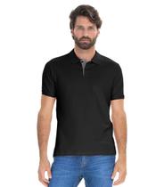 Camisa Polo Manga Curta Masculina 007001001 Slim Ogochi Preta