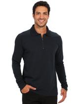 Camisa Polo Manga Longa Anistia Algodão com Elastano Marinho