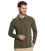 Camisa Polo Manga Longa Meia Malha Strong Diametro Verde