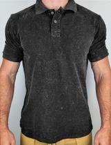 Camisa Polo Marmorizada Preta Malha Piquet - Tamanhos P, M, G e GG Camisa Polo Marmorizada Preta Malha Piquet - Tamanhos P, M, G e GG