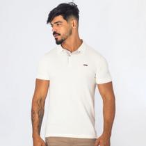 Camisa Polo Masculina Algodão Com Elastano Texturizada Palha