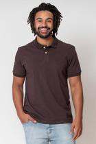 Camisa Polo Masculina Algodão Marrom Médio