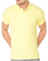 Camisa Polo Masculina Amarelo Claro - Tecido Piquet 50% Algodão 50% Poliéster