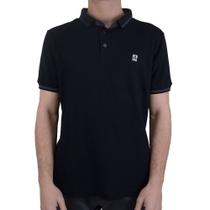 Camisa Polo Masculina Applicato Piquet Preta - APT3747