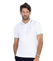 camisa polo masculina branca em Piquet