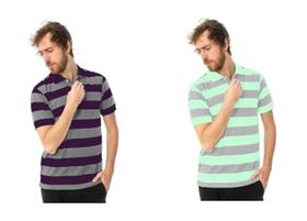 Camisa Polo Masculina Casual Listrada Malha Piquet kit 05 unidades Camisa Polo Masculina Casual Listrada Malha Piquet kit 05 unidades
