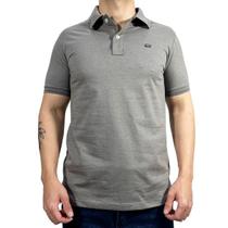 Camisa Polo Masculina Cinza Jacquard Dawson Camisa Polo Masculina Cinza Jacquard Dawson