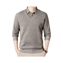 Camisa Polo Masculina Com Forro De Fleece, Pullover Casual Quente E Grosso Para Outono E Inverno