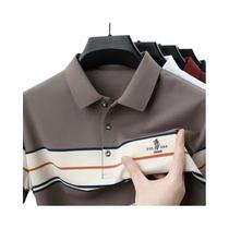 Camisa Polo Masculina De Luxo Com Listras, Manga Curta, Moda De Verão, Casual, Para Negócios E Golfe