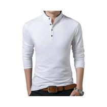 Camisa Polo Masculina de Manga Comprida - Casual, Confortável e Respirável