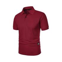 Camisa Polo Masculina De Manga Curta De Cor Sólida Com Lapela Leve E Casual Camiseta Esportiva